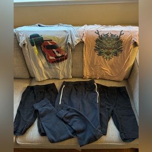 Tea Collection bundle Size 10 Boys Tees, shirts and joggers with zip pockets